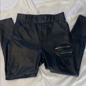 High Waisted Faux Leather Leggings